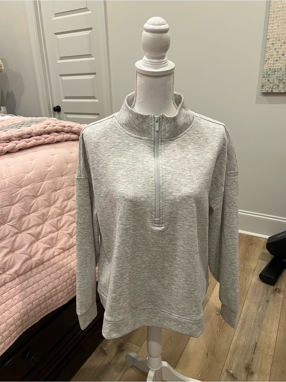 Light Gray Half-Zip Women's Sweatsuit